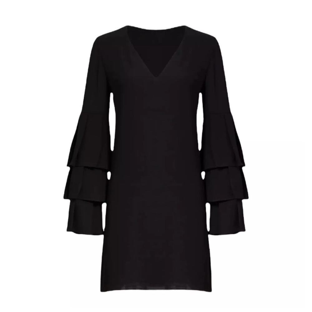 Bailey/44 Black Ruffled Sleeve Mini Dress Size Medium - Picture 4 of 12